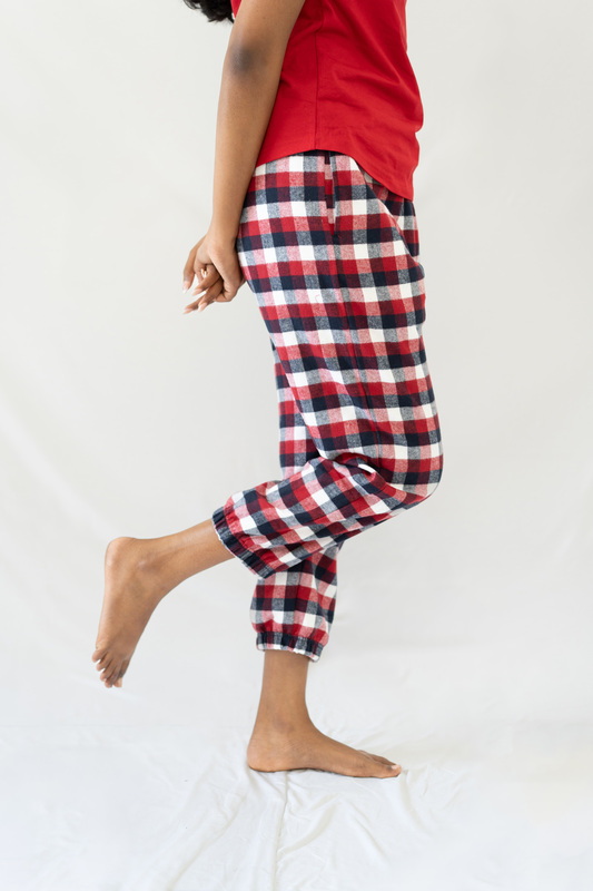 STAY IN - Red Flannel Pyjama Ankle Length Pants