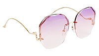 Female Oversized Sunglasses. See Through Blue & Pink Lens Female Oversized Sunglasses. See Through Blue & Pink Lens