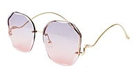 Female Oversized Sunglasses. See Through Grey & Pink Lens Female Oversized Sunglasses. See Through Grey & Pink Lens