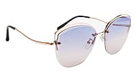 Female Oversize Sunglasses. See Through Blue & Pink Lens