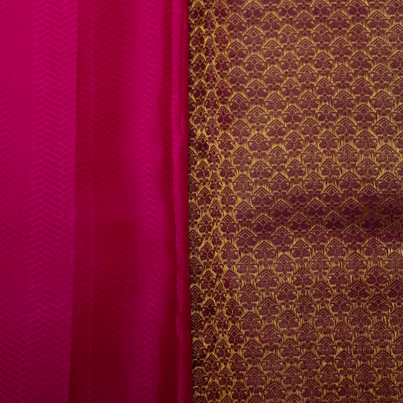 Mahogany Brown Kanchipuram with Prune Pink