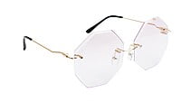 Oversize Rimless Octagon Sunglasses For Girls & Women