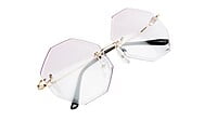 Oversize Rimless Octagon Sunglasses For Girls & Women