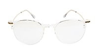 Round Medium Spectacle Frame For Girls&Women. Gold &Transparent Frame