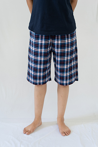 STAY IN - Navy Flannel Pyjama Shorts
