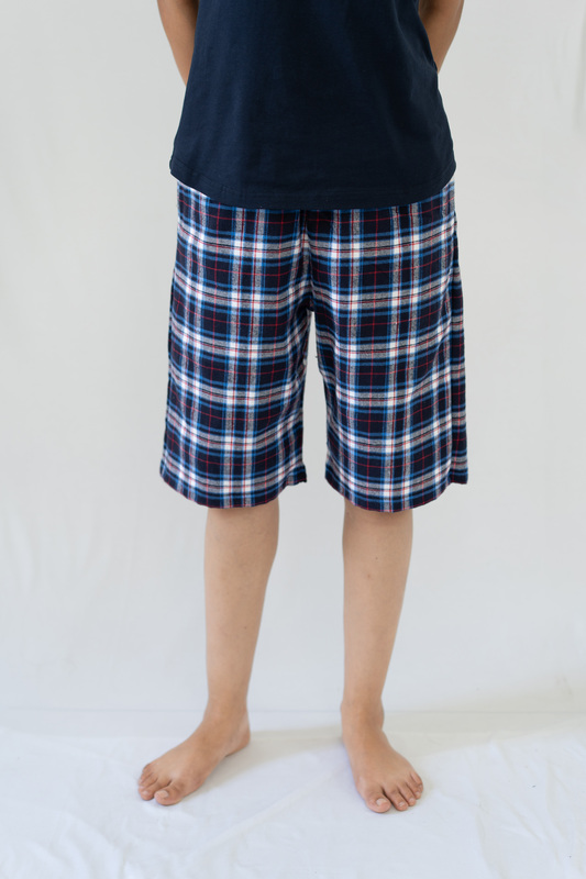 STAY IN - Navy Flannel Pyjama Shorts