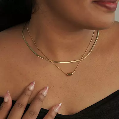 Thick and Thin Layered Necklace
