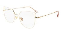 Female Oversized Cat Eye Spectacle Frame. Gold & Cream Frame Female Oversized Cat Eye Spectacle Frame. Gold & Cream Frame