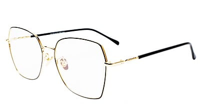 Unisex Oversized Spectacle Frame. Black &Golden Frame
