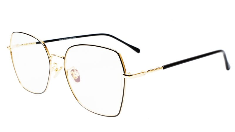 Unisex Oversized Spectacle Frame. Black &Golden Frame