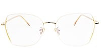Unisex Oversized Spectacle Frame. Cream &Golden Frame