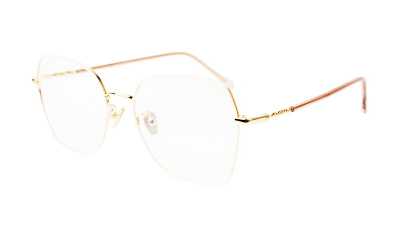 Unisex Oversized Spectacle Frame. Cream &Golden Frame Unisex Oversized Spectacle Frame. Cream &Golden Frame