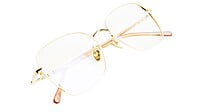 Unisex Oversized Spectacle Frame. Cream &Golden Frame