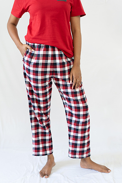 STAY IN - Red Flannel Pyjama Full Length Pants