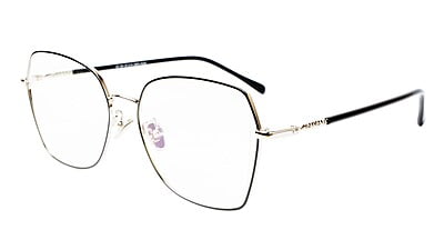 Unisex Oversized Spectacle Frame. Silver &Black Frame