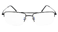 Unisex Half Rimmed Rectangular Spectacle Frame. Black Frame