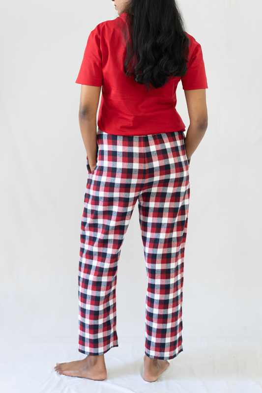 STAY IN - Red Flannel Pyjama Full Length Pants
