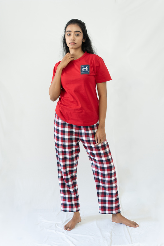 STAY IN - Red Flannel Pyjama Full Length Pants