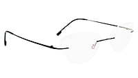 Soigné Female Medium Rimless Cat Eye Spectacle Frame.Grey Multi  Color Chain