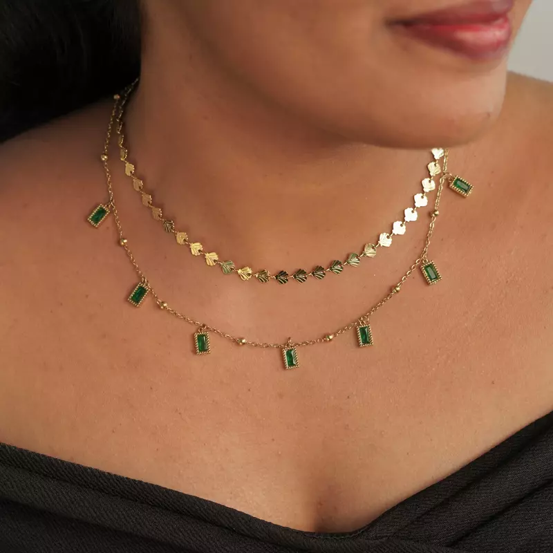 Emerald Tide Layered Necklace Emerald Tide Layered Necklace