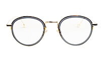 Round Medium Spectacle Frame For Girls&Women. Black &Gold Frame