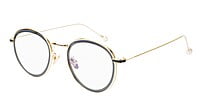 Round Medium Spectacle Frame For Girls&Women. Black &Gold Frame