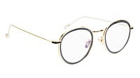 Round Medium Spectacle Frame For Girls&Women. Black &Gold Frame