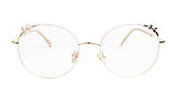 Girls & Women Round Medium Spectacle Frame. Pink & Gold Frame