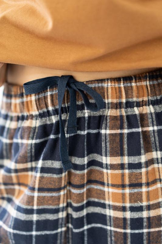 STAY IN - Camel Flannel Pyjama Shorts