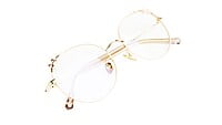 Girls & Women Round Medium Spectacle Frame. Pink & Gold Frame