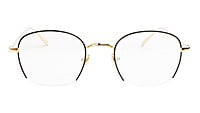 Unisex Medium Half Rim Round Spectacle Frame. Black &Golden Frame