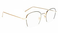 Unisex Medium Half Rim Round Spectacle Frame. Black &Golden Frame