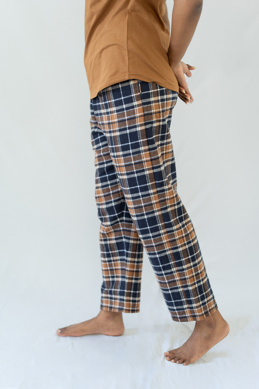 STAY IN - Camel Flannel Pyjama Full Length Pants