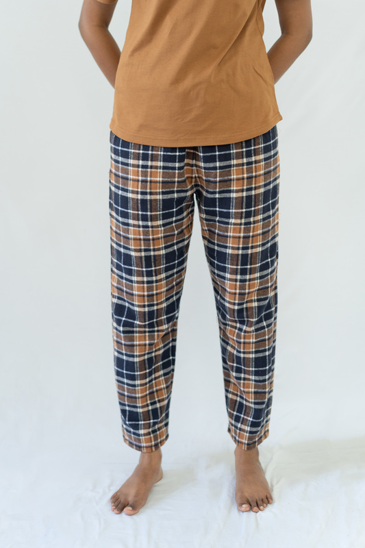 STAY IN - Camel Flannel Pyjama Full Length Pants
