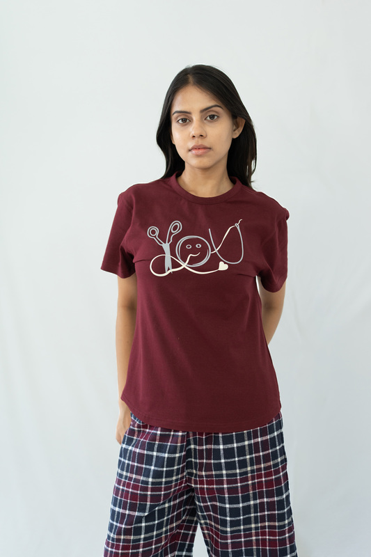 STAY IN- Maroon Tee