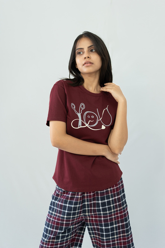 STAY IN- Maroon Tee