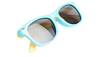Unisex Kids Square Flexible Sunglasses. Blue Frame. Age-(8-13)Years