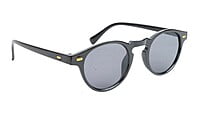 Unisex Small Round Sunglasses. Black Frame.