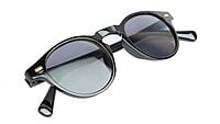 Unisex Small Round Sunglasses. Black Frame.