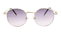 Unisex Small Round Sunglasses. Golden Metal Frame.