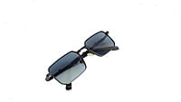 Unisex Small Rectangular Sunglasses. Black Frame. Black Lens.