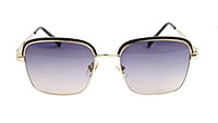 Unisex Small Square Sunglasses. Black & Golden Metal Frame