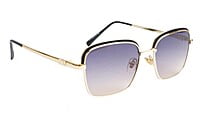 Unisex Small Square Sunglasses. Black & Golden Metal Frame