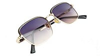 Unisex Small Square Sunglasses. Black & Golden Metal Frame