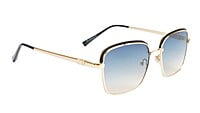 Unisex Small Square Sunglasses. Golden& Black Metal Frame
