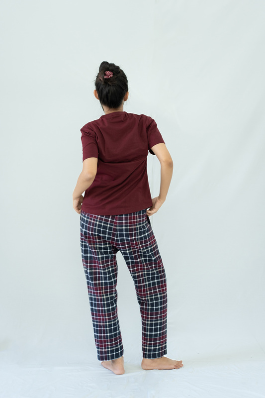 STAY IN - Maroon Flannel Pyjama Full Length Pants