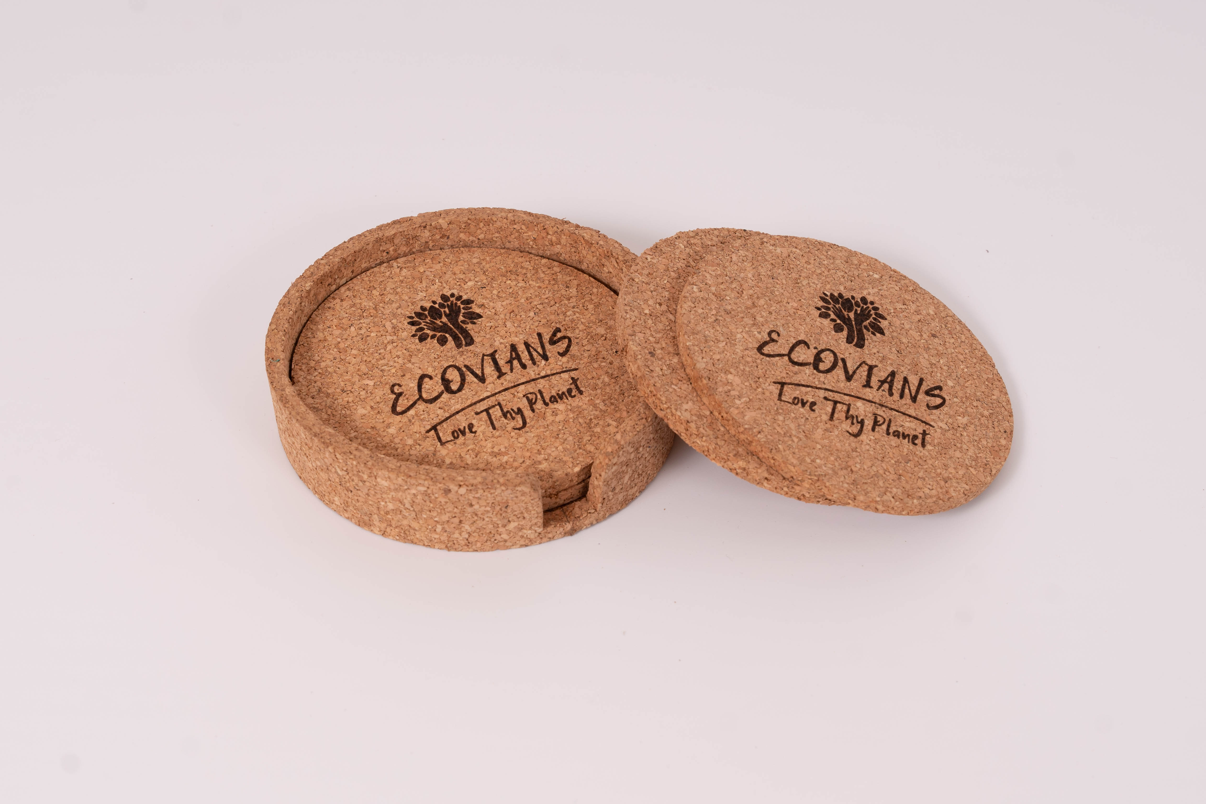 Cork Coaster Set of 4 with Case 100MM X 5MM