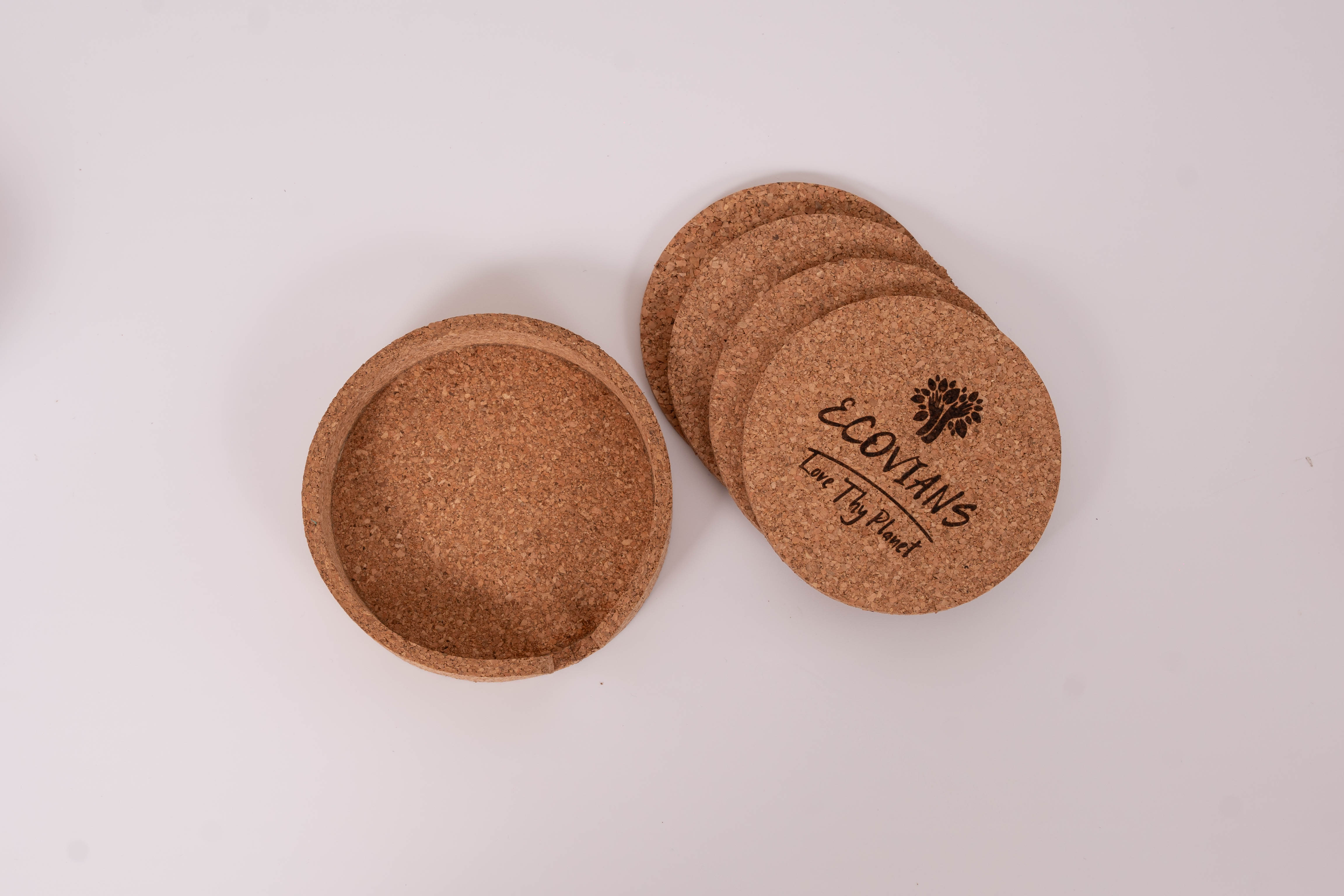 Cork Coaster Set of 4 with Case 100MM X 5MM