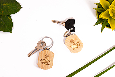 Bamboo Key Chain | Eco-Friendly Biodegradable Key Ring for Gifting & Branding