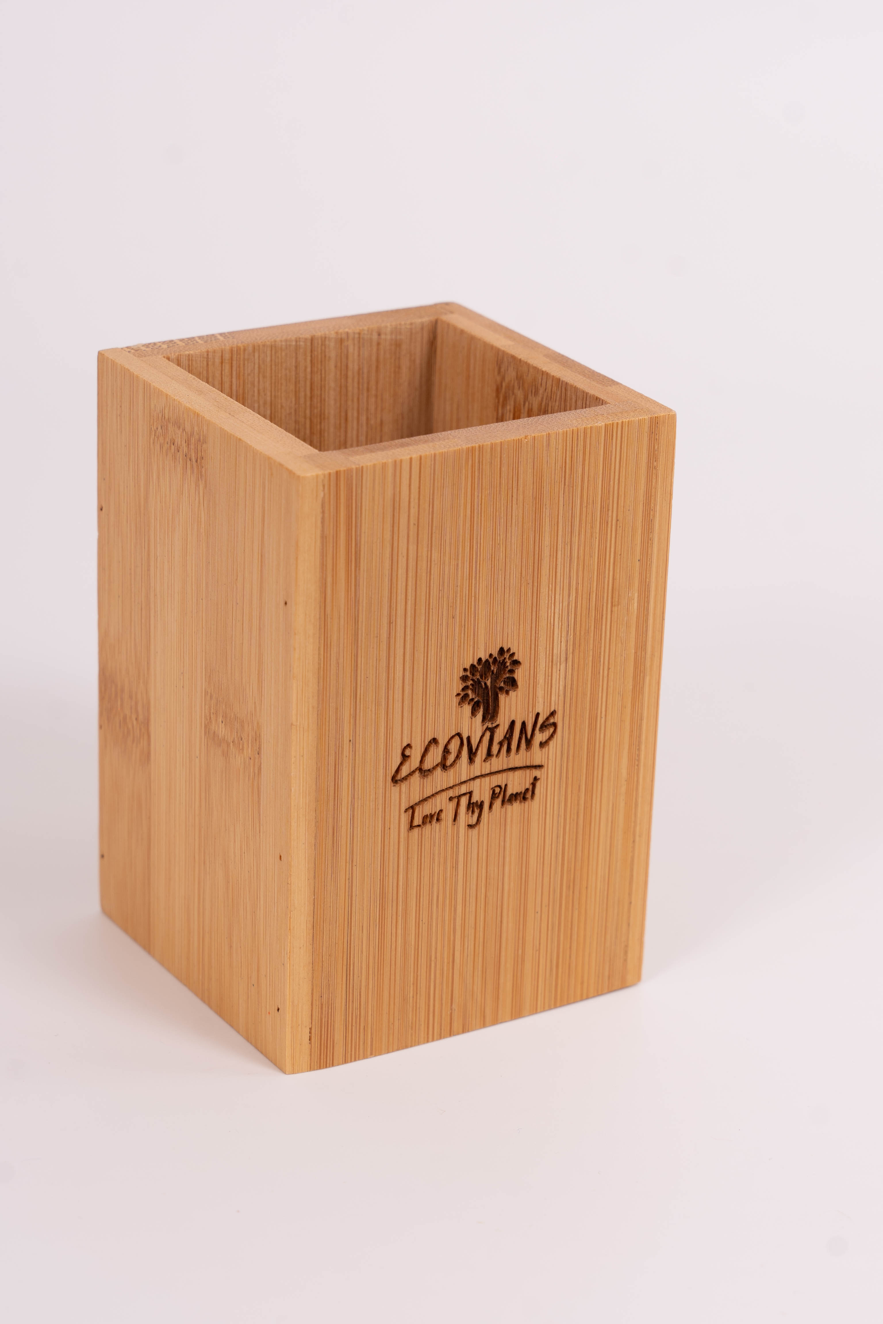 Bamboo Pen Stand/ Holder | For Office Study Table Desk | Bathroom Accessory - Brush Stand |Ecofriendly | Naturally Compostable